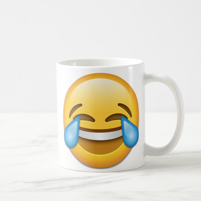 Caneca De Café Cara com os rasgos do direito do emoji da alegria (Direita)