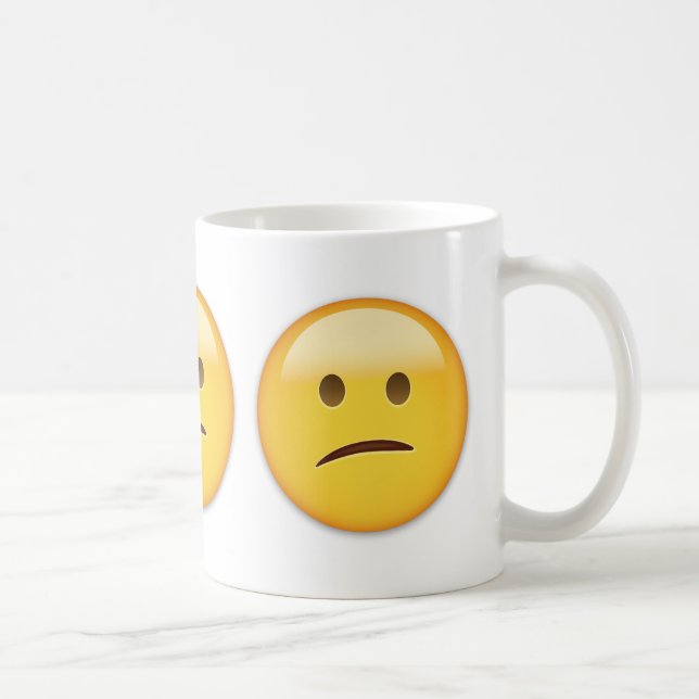 Caneca De Café Cara confusa Emoji (Direita)