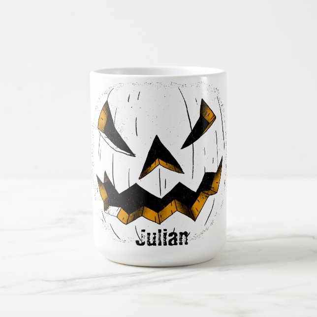 Caneca De Café Cara de abóbora-de-bico-de-lanterna (Centro)