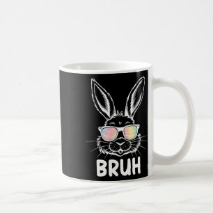 Caneca De Café Cara de Coelho de Páscoa Engraçado Bruh Gles Pásco