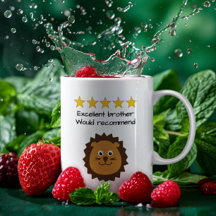 Caneca De Café Cara de leão de texto personalizado do irmão