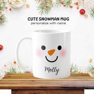 Caneca De Café Cara de Neve Bonita Personalizada