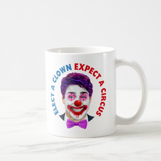 Caneca De Café Cara de palhaço Trudeau, eleita um palhaço e esper (Direita)