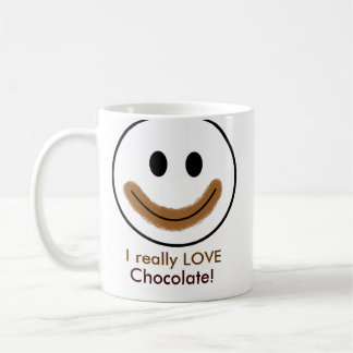 Caneca De Café Cara do chocolate "eu AMO realmente o chocolate! "