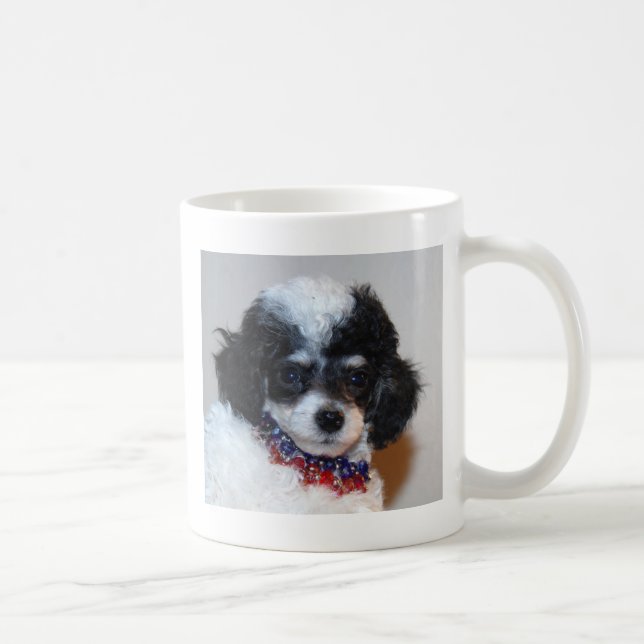 Caneca De Café Cara do filhote de cachorro da caniche de Parti do (Direita)