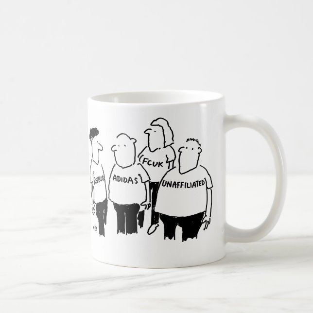 Caneca De Café Cara em T-Shirt declara que não é afiliado (Direita)
