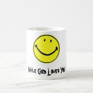 Caneca De Café cara feliz, amores do deus do sorriso você