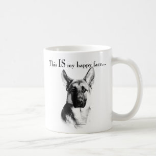 Caneca De Café Cara feliz do cão de german shepherd