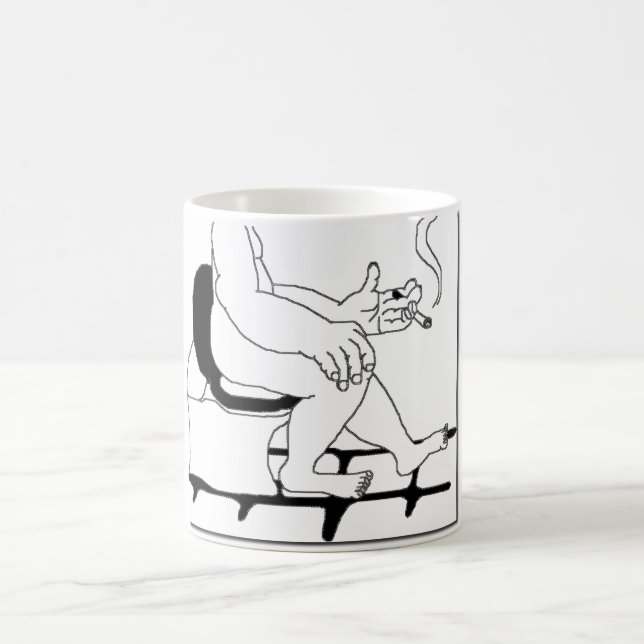 Caneca De Café Cara gorda que fuma no estilo cómico de Manga do (Centro)