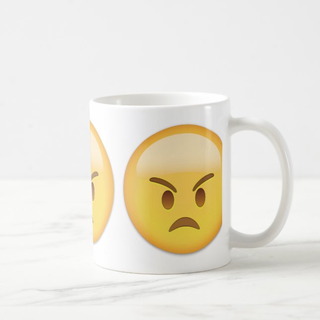 Caneca De Café Cara irritada Emoji (Direita)