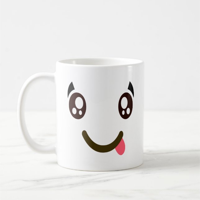 Caneca De Café Cara que Savoring a comida deliciosa Emoji (Esquerda)