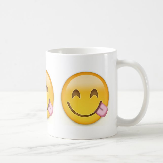 Caneca De Café Cara que Savouring a comida deliciosa Emoji (Direita)