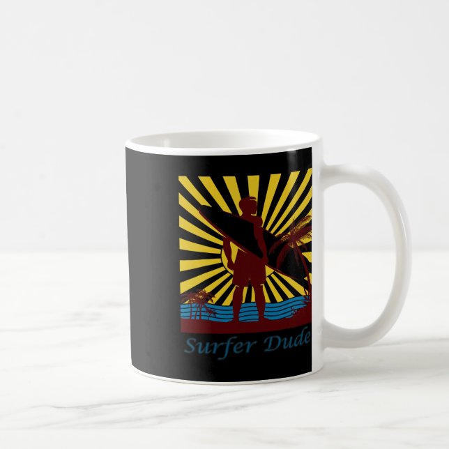 Caneca De Café Cara Surfista, Surfar  (Direita)