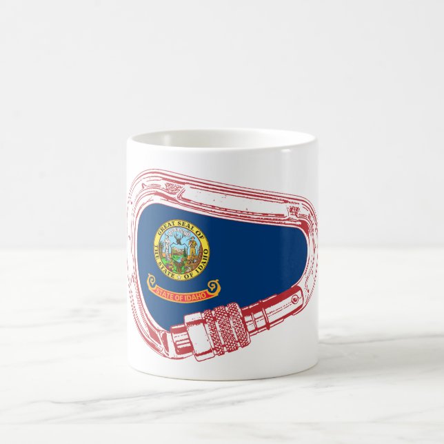 Caneca De Café Carabineiro de subida da bandeira de Idaho (Centro)