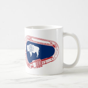 Caneca De Café Carabineiro de trepagem de bandeira de Wyoming