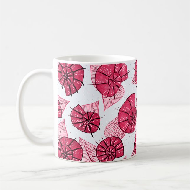Caneca De Café Caracóis Rosa Decortivos Caracóis Naturais (Esquerda)