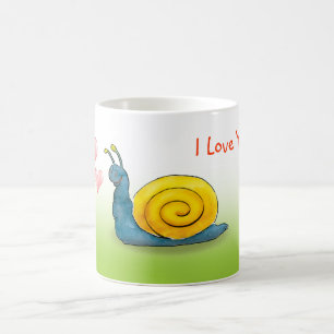 Caneca De Café Caracol amado com coração grande