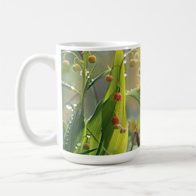 Caneca De Café Caracol com orvalho na grama (Esquerda)