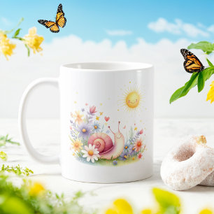 Caneca De Café Caracol primavera Watercolor - Kid Mug