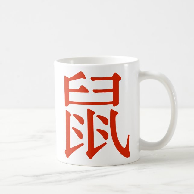 Caneca De Café Caractere Chinês para Rato (Direita)