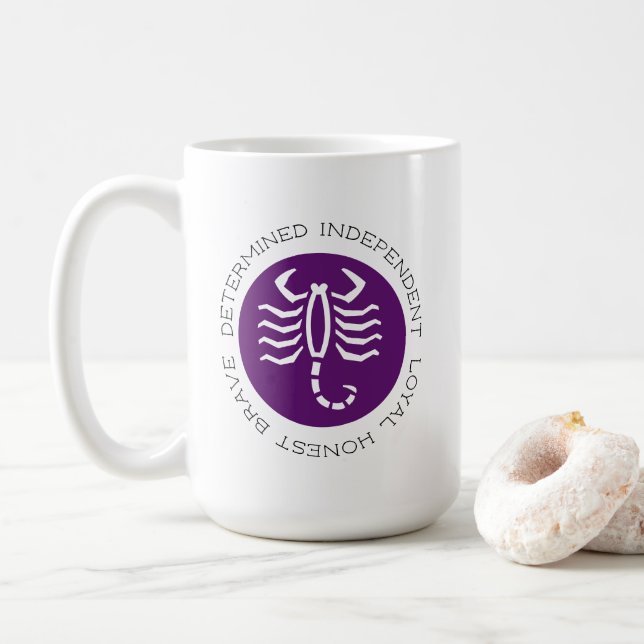 Caneca De Café Características do Escorpião Roxo Fofo Café do Sig (Com Donut)