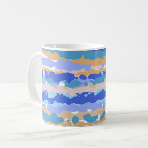 Caneca De Café Caramelo abstrato Gráfico Azul Teal Laranja