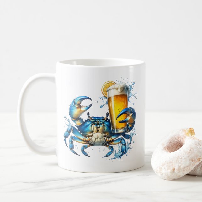 Caneca De Café Caranguejo Azul (Com Donut)