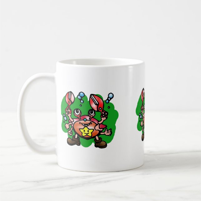 Caneca De Café Caranguejo de Cancer Feliz com Estrela (Esquerda)