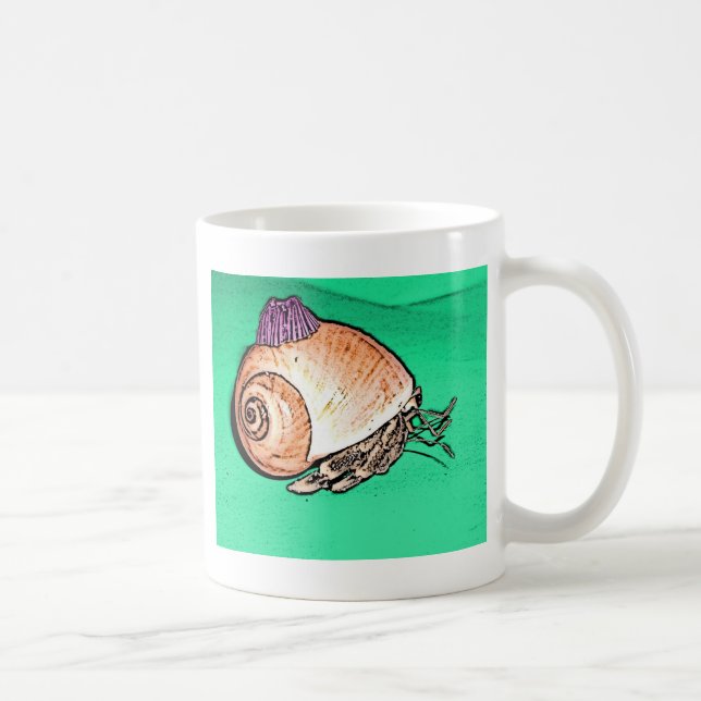 Caneca De Café Caranguejo de eremita com um chapéu de Shell do (Direita)