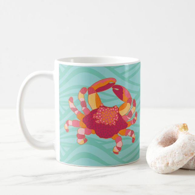Caneca De Café Caranguejo de Marcação Tribal (Com Donut)