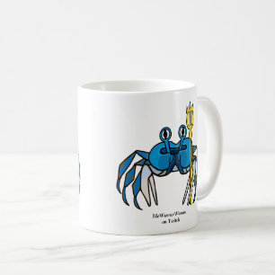 Caneca De Café Caranguejo Guerreiro Azul, MmeGuerreiroMulher no T