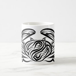 Caneca De Café Caranguejo Tribal Negro e Branco