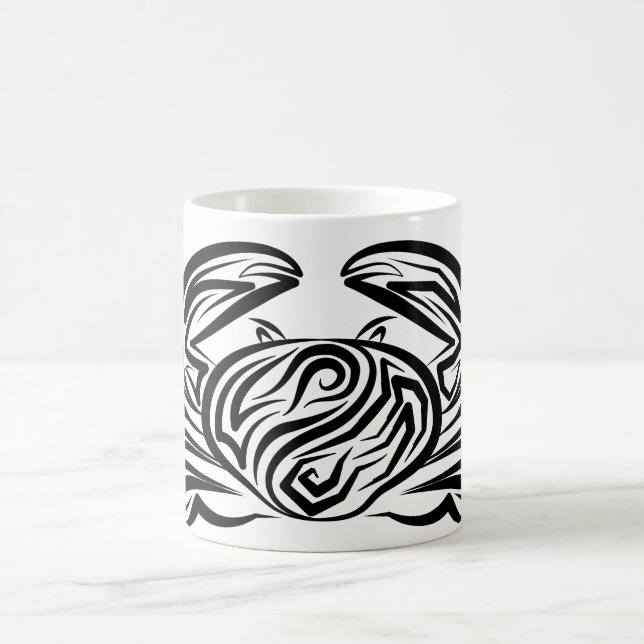 Caneca De Café Caranguejo Tribal Negro e Branco (Centro)