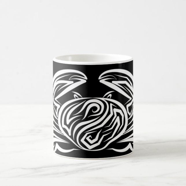 Caneca De Café Caranguejo Tribal Negro e Branco (Centro)