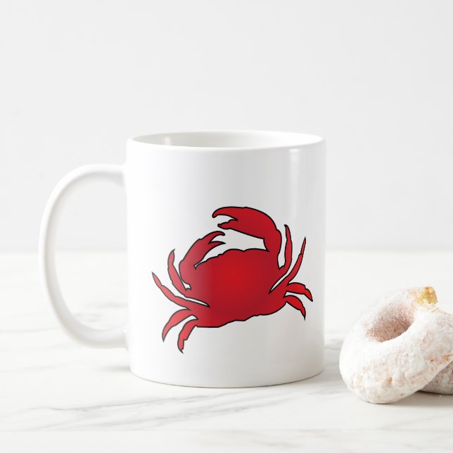 Caneca De Café Caranguejo Vermelho (Com Donut)