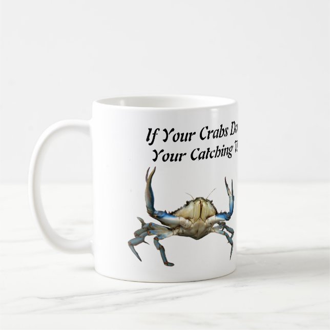 Caneca De Café Caranguejos-Pescadores, Bolas Brancas Engraçadas (Esquerda)