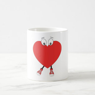 Caneca De Café Caráter de Amor com Curta Vermelho em Forma de Cor