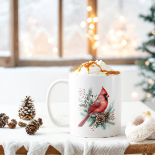 Caneca De Café Cardeal do Norte das Víbias de inverno -