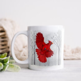 Caneca De Café Cardeal em Snowy Winter Art Coffee Mug