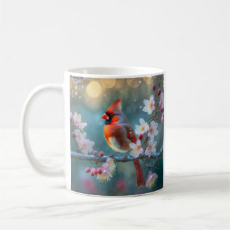 Caneca De Café Cardeal Masculino nos Brilhos da Cereja à Lua