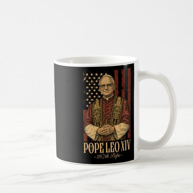 Caneca De Café Cardeal Robert Prevost Papa Leo Xiv (Direita)