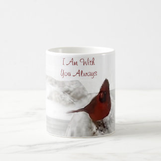 Caneca De Café Cardeal Vermelho "Estou Sempre Com Você"