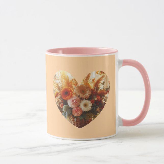 Caneca De Café Cardíaco Sanguejante (Flores Gentil (Direita)