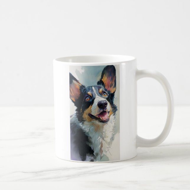 Caneca De Café Cardigan corgi aquarela (Direita)