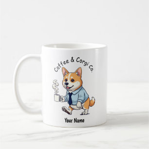 Caneca De Café Cardigan engraçado terno de negócios Welsh Corgi c