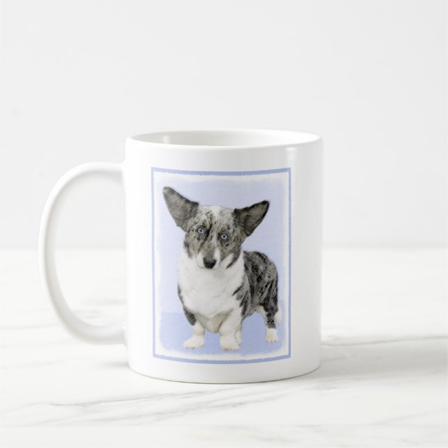 Caneca De Café Cardigan Welsh Corgi - Pintura Original para Cacho (Esquerda)
