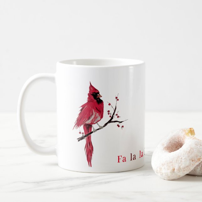 Caneca De Café Cardinal de Natal Minimalista Moderno (Com Donut)