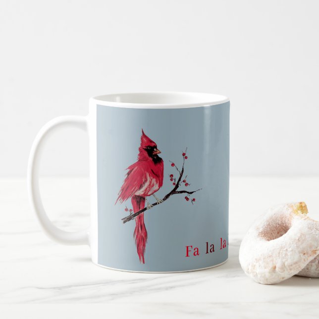 Caneca De Café Cardinal de Natal Minimalista Moderno (Com Donut)