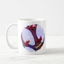 Caneca De Café Cardinals Perched On A Tree Holiday Mug