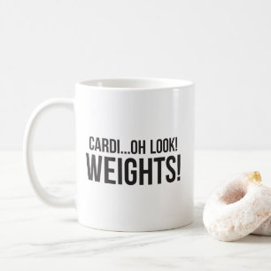 Caneca De Café Cardio vs Weights - Engraçado Workout Novelty Gym